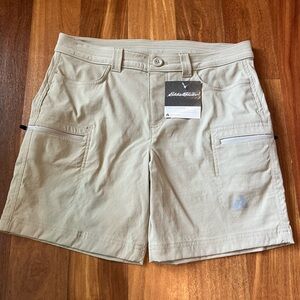 Eddie Bauer Tan Cargo Shorts with Classic Style